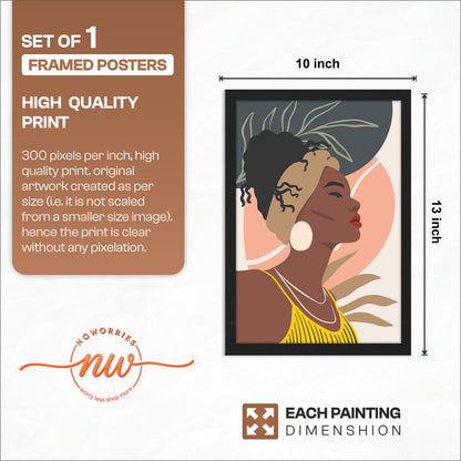 Modern Abstract African Woman Framed Wall Art