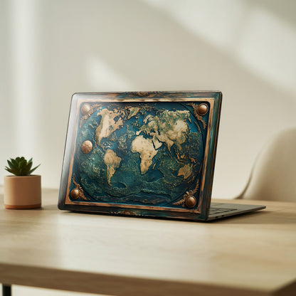 Explore the World Mountain Stamp Laptop Skin