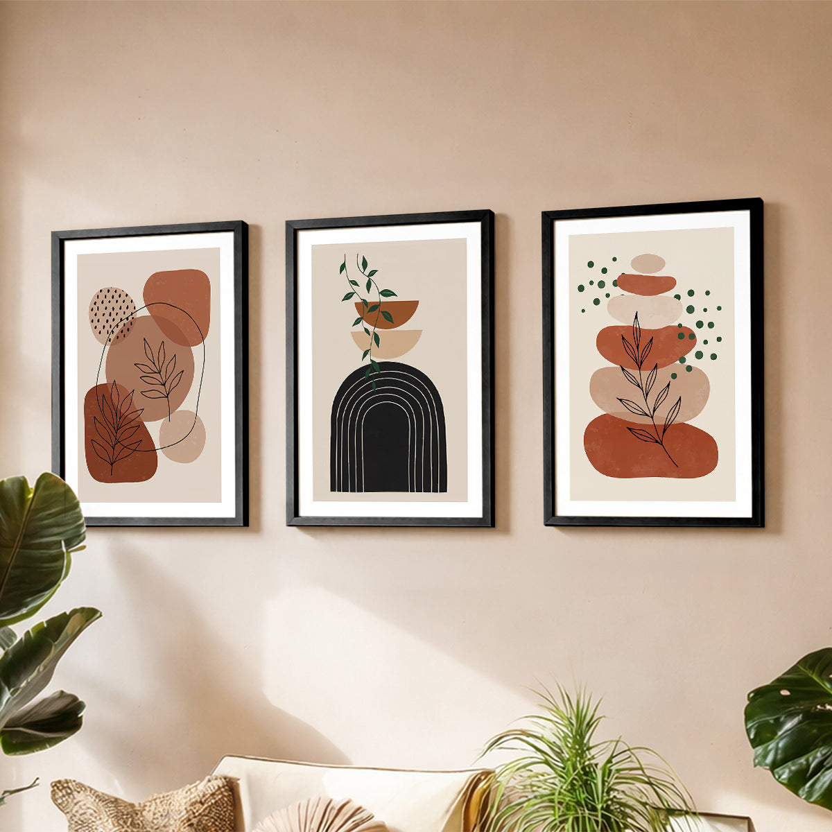 Boho Botanical Wall Art Set of 3