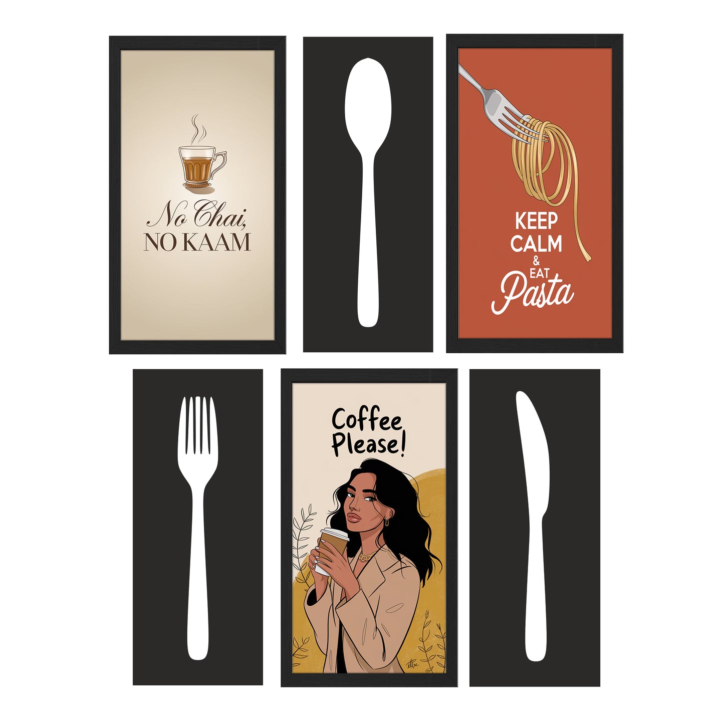 Modern Kitchen Quote Wall Art Set