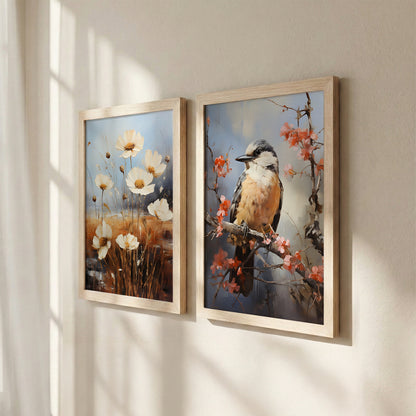 Bird & Floral Wall Art Set of 2