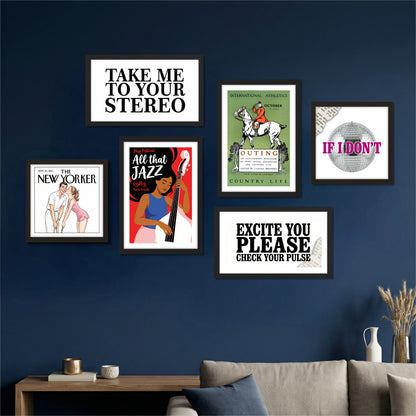 Music & Vintage Wall Art Set of 6