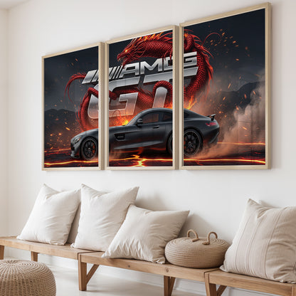 AMG GT Dragon Wall Frame Set of 3