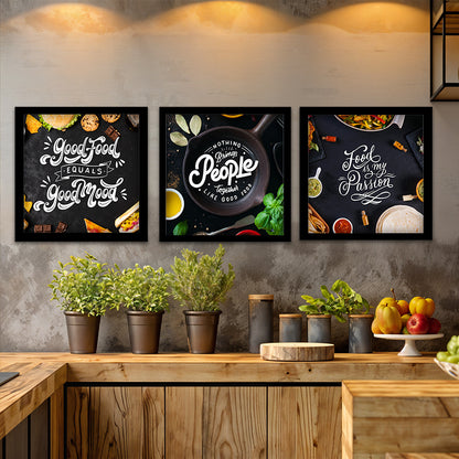 Good Food Quote Wall Frame Set of 3