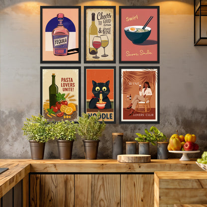 Food & Wine Wall Art Set – 6