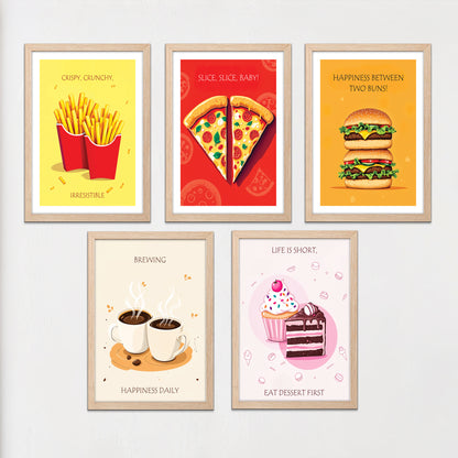 Foodie Kitchen Wall Art Set of 5