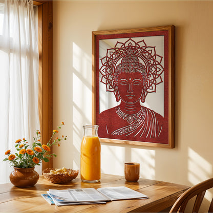 Buddha Pinewood Laser Wall Art