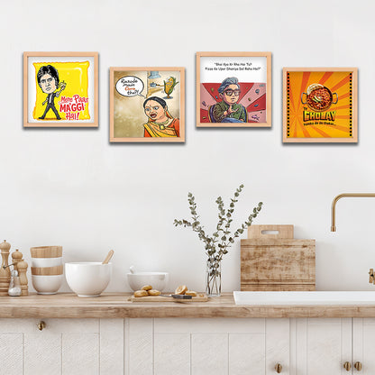 Bollywood Food Meme Wall Art Set