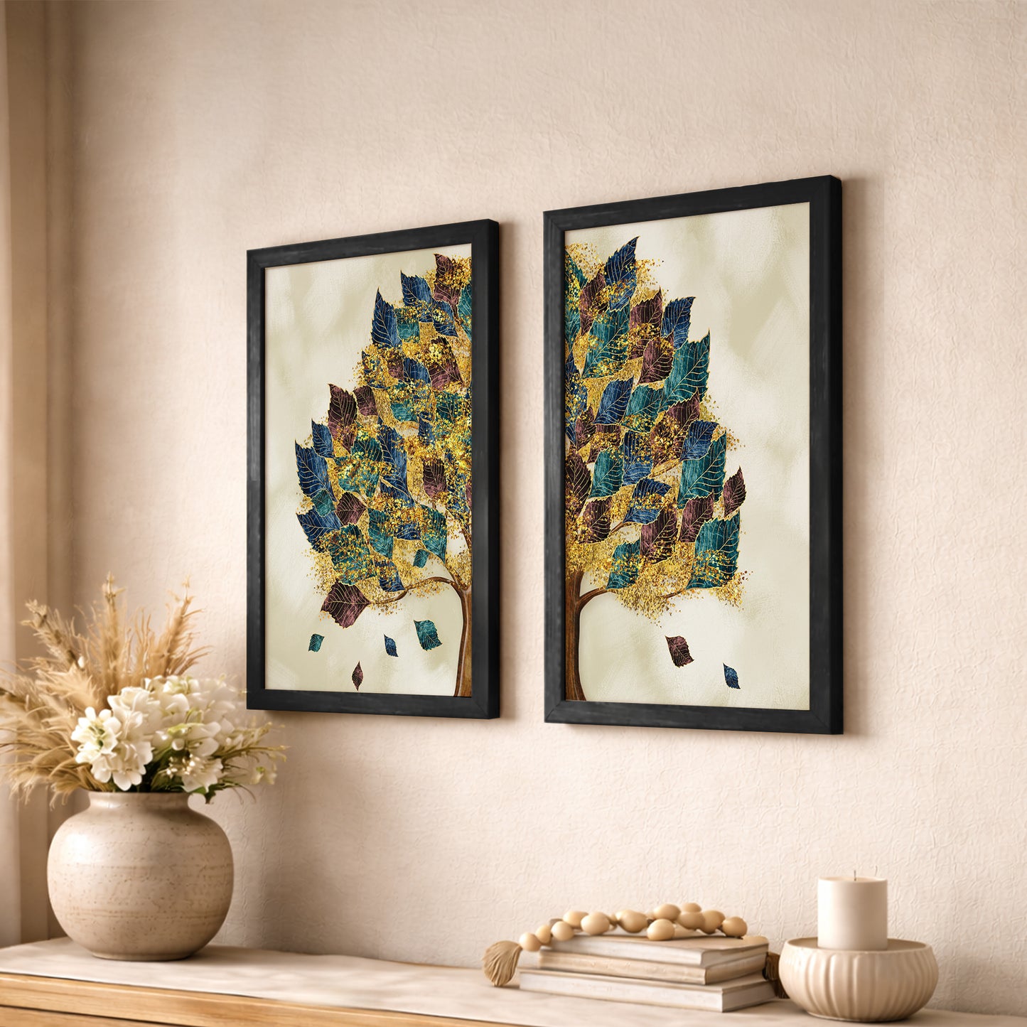 Autumn Tree Wall Art Set of 2