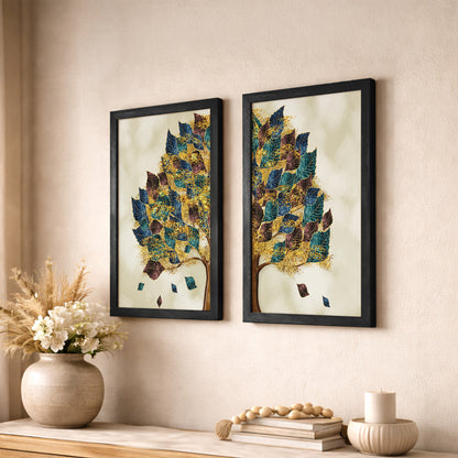 Autumn Tree Wall Art Set of 2