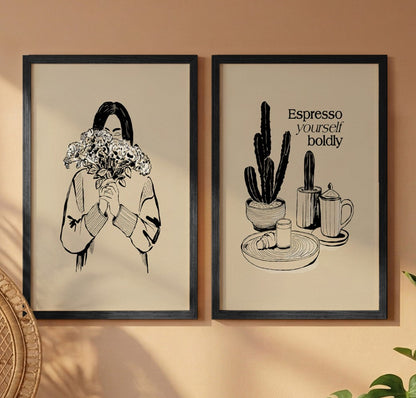 Terracotta Abstract Framed Set