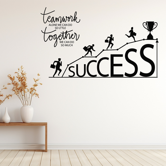 Teamwork to Success Motivational Office Wall Sticker
