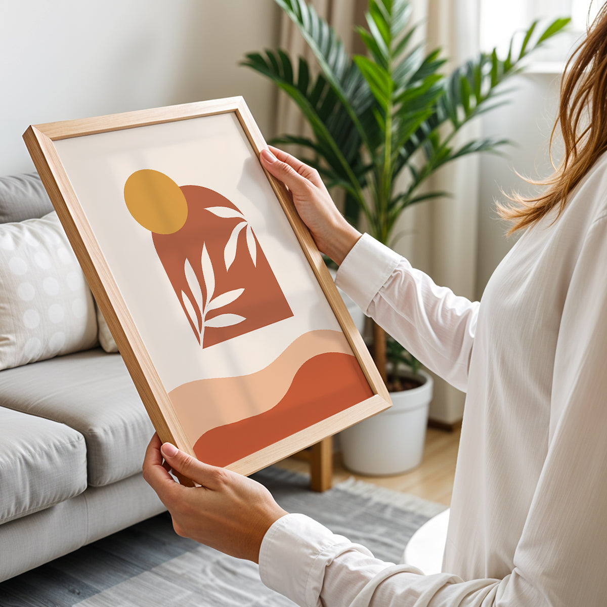 Abstract Floral Vase Wall Frame