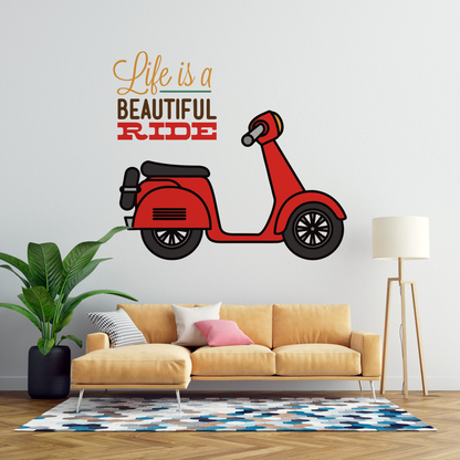 Beautiful Ride Scooter Wall Sticker