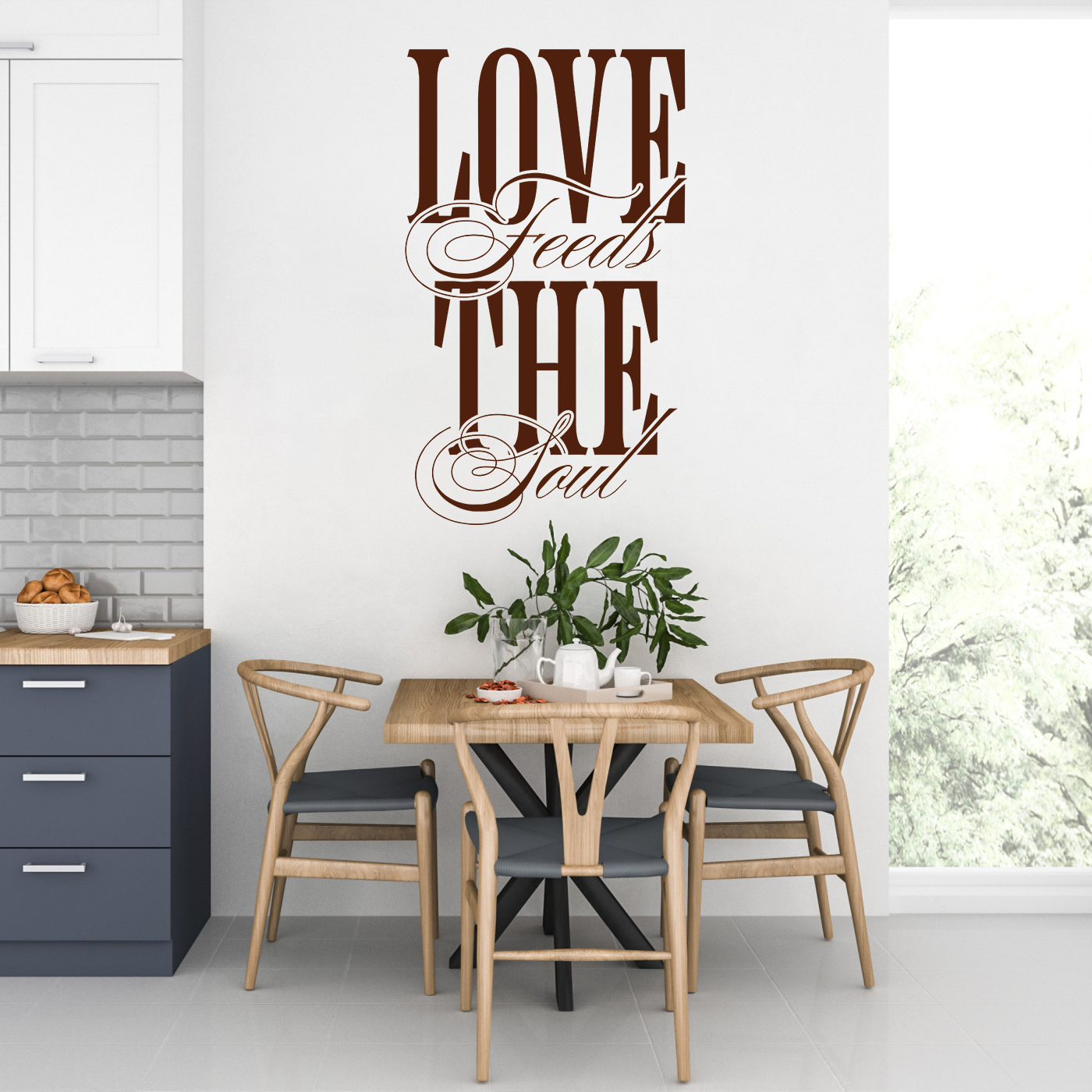 LOVE Feeds THE Soul Elegant Quote Wall Sticker