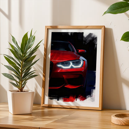 Neon Drift Car Wall Frame Set