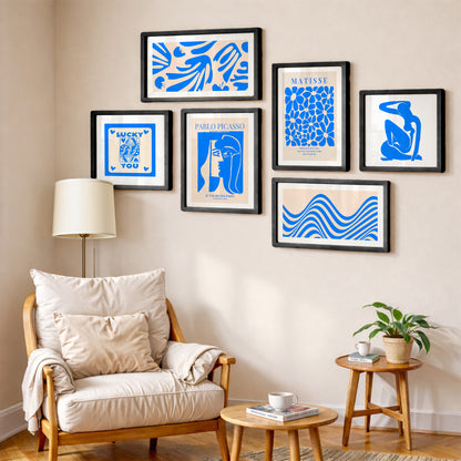 Blue Harmony Wall Art Set of 6