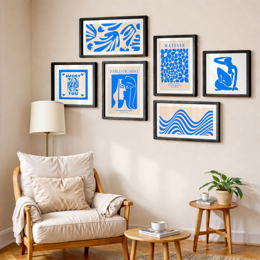 Blue Harmony Wall Art Set of 6