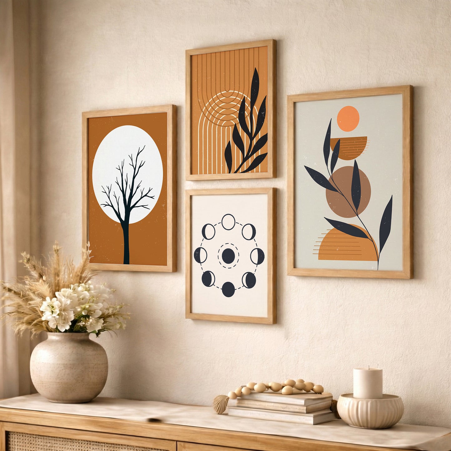 Modern Botanical Wall Frame - Set of 4