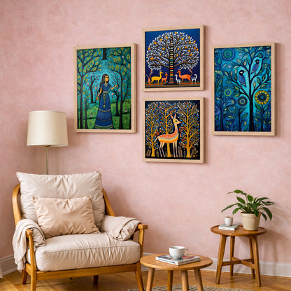 Nature Folk Wall Frames Set of 4