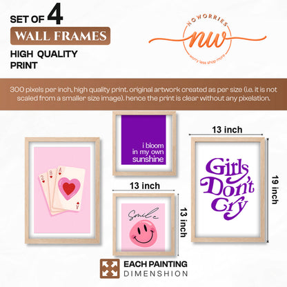 Pink Aesthetic Wall Art Set of 4