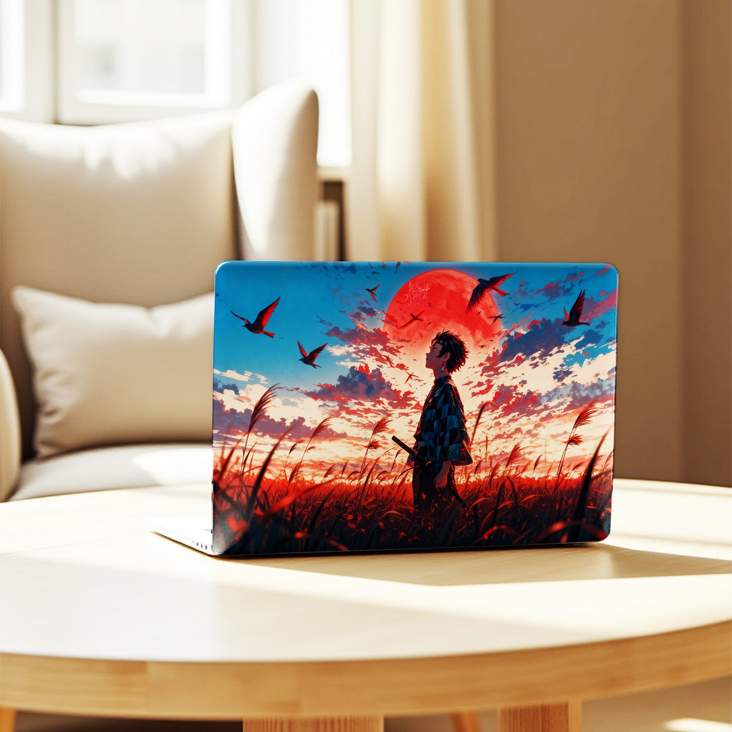 Demon Slayer Sunset Cinematic Anime Landscape Laptop Skin