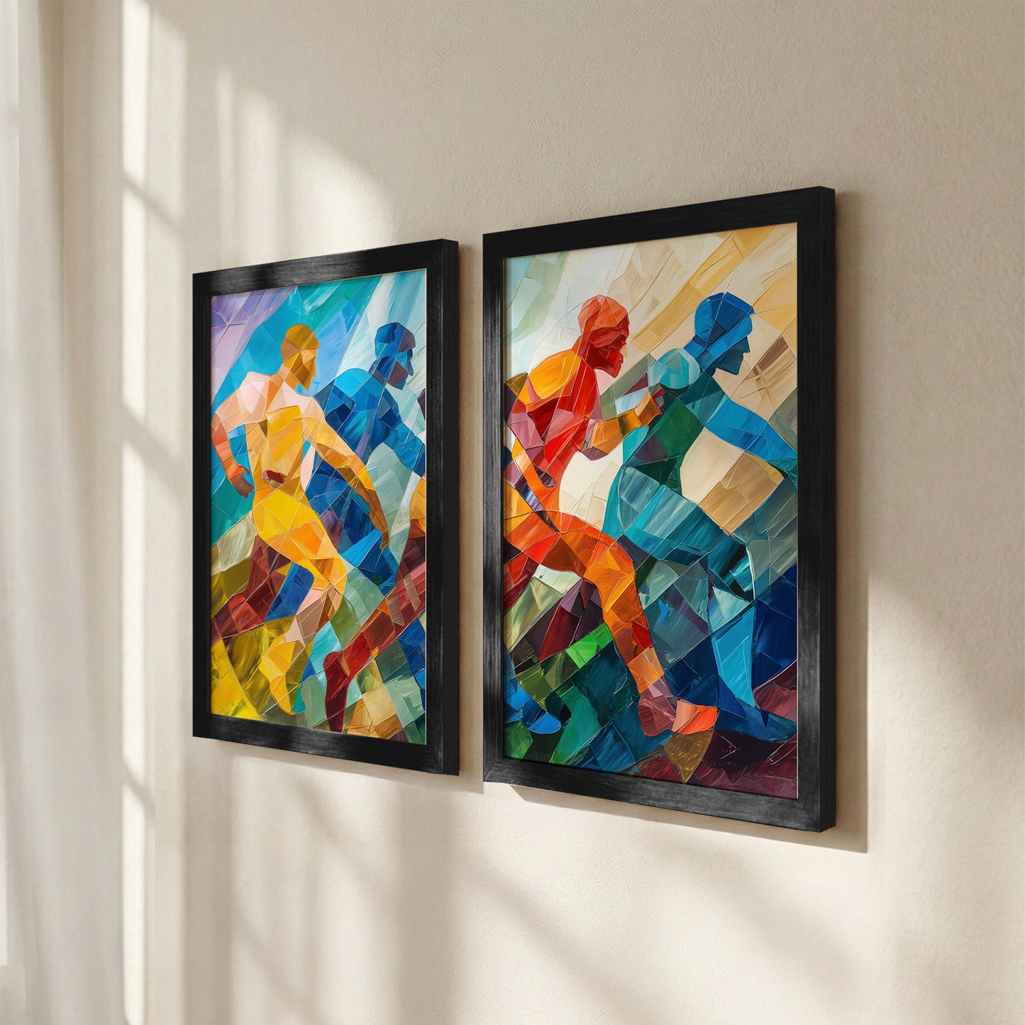 Dynamic Runner Art Poster Set of 2