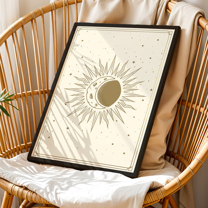 Celestial Sun Moon Wall Print