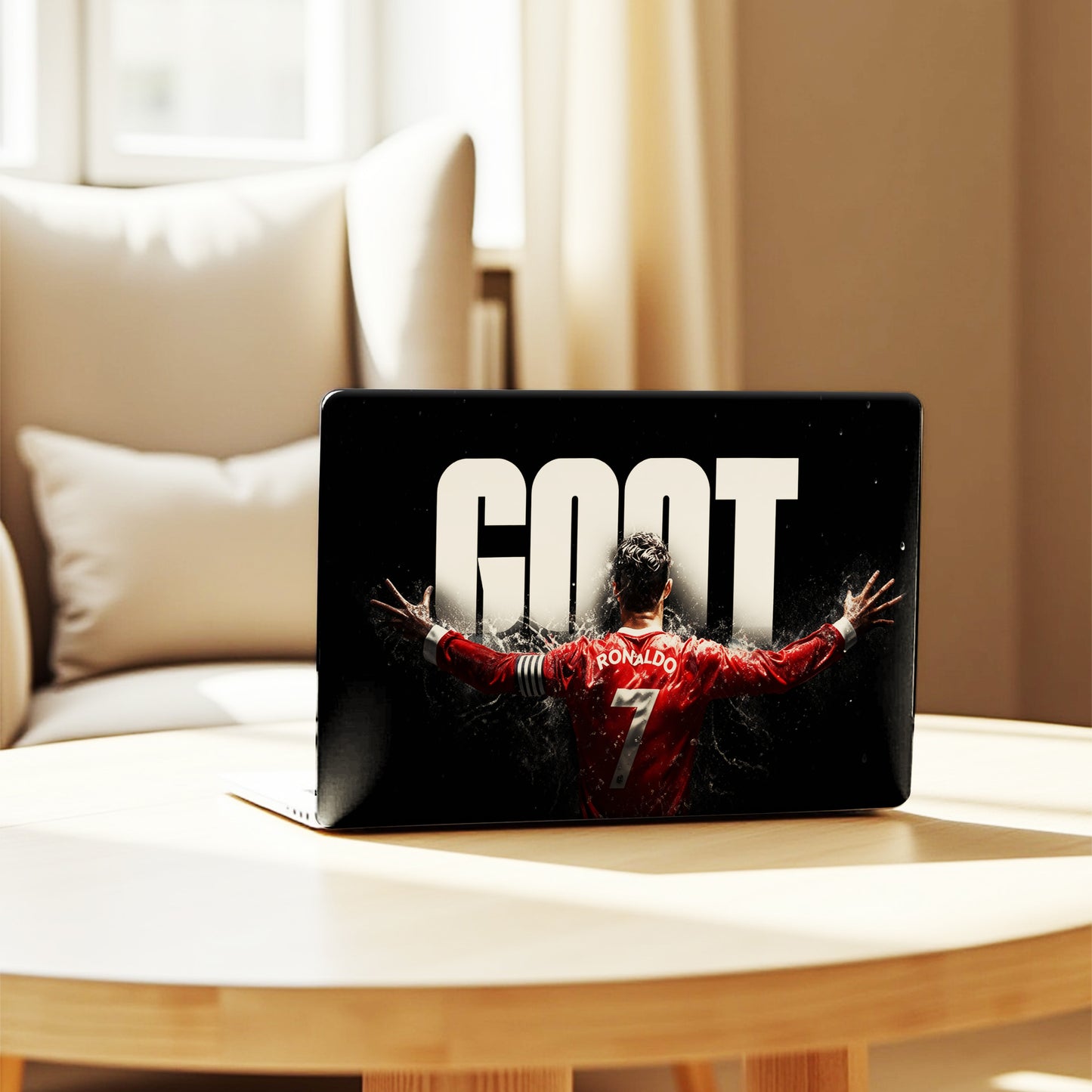 CR7 GOAT Celebration Aesthetic Football Laptop Skin