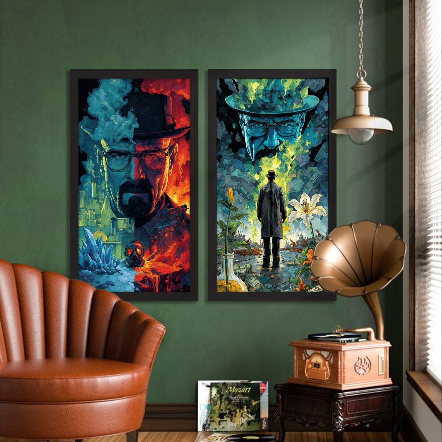 Blue Crystal Wall Art Set of 2