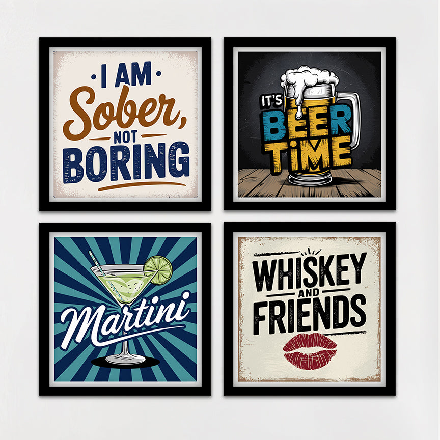 Bar Quote Wall Art Set