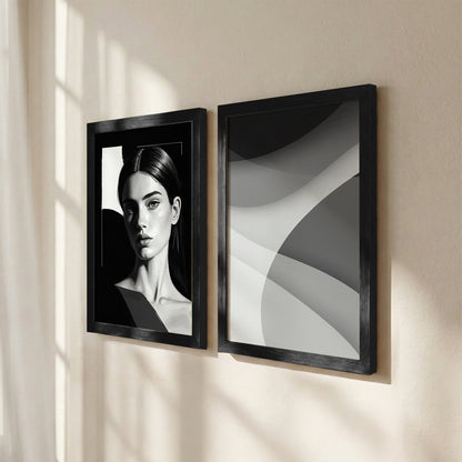 Modern Abstract & Portrait Wall Frame Set of 2