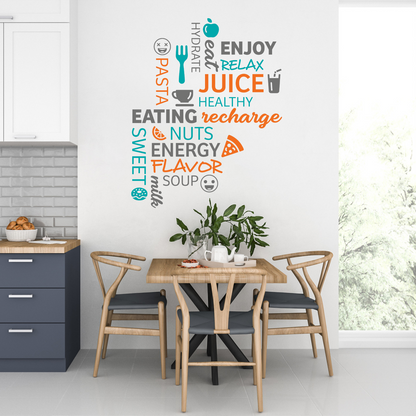 Healthy Eating Word Cloud Wall Sticker