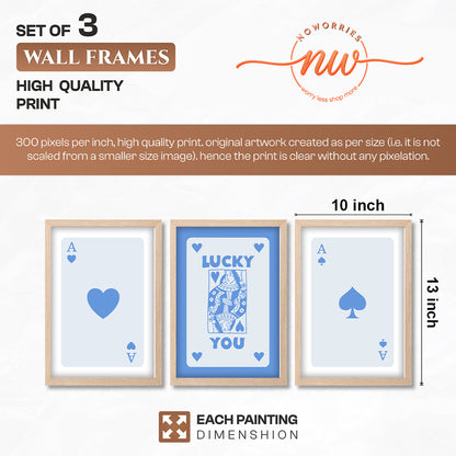 Lucky Cards Wall Art Set of 3