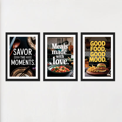 Food Quotes Wall Frame Set