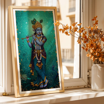 Lord Krishna Flute Wall Art