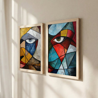 Cubist Eye Wall Art Set of 2
