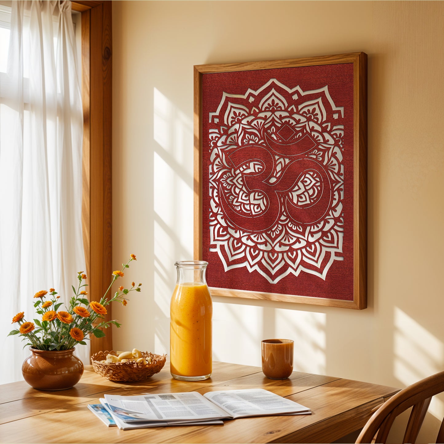 Om Mandala Framed Wall Art Set of 1