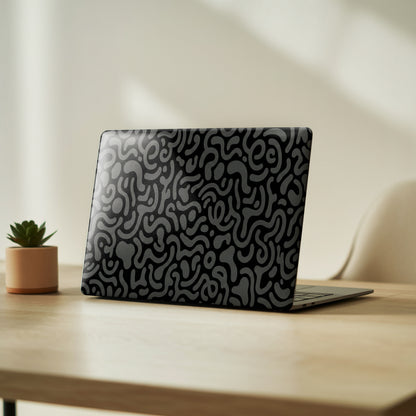 Black & Grey Doodle Maze Minimalist Laptop Skin