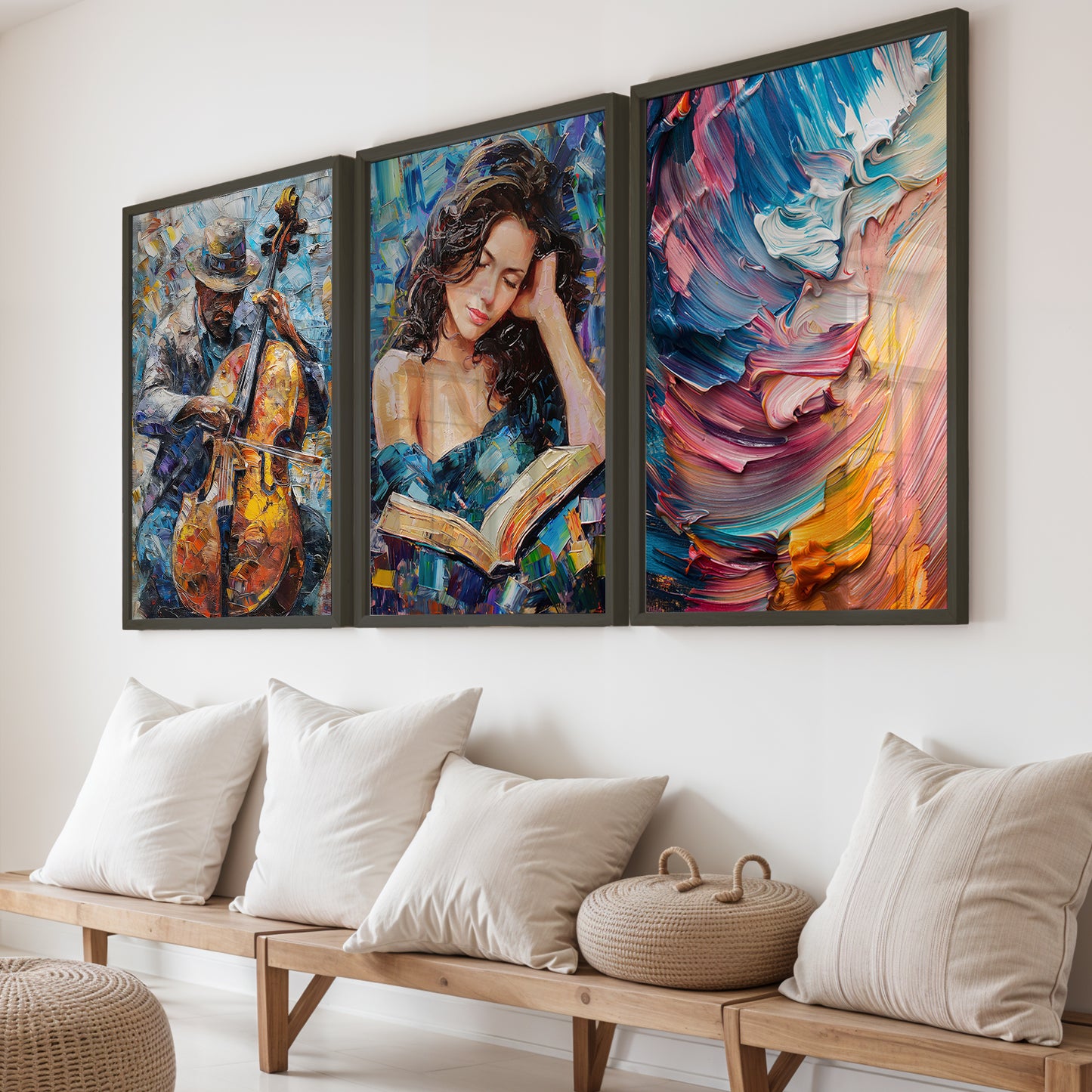 Vibrant Expressionist Wall Art Set of 3