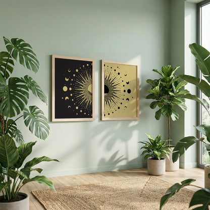 Cosmic Sunburst Wall Decor Set of 2