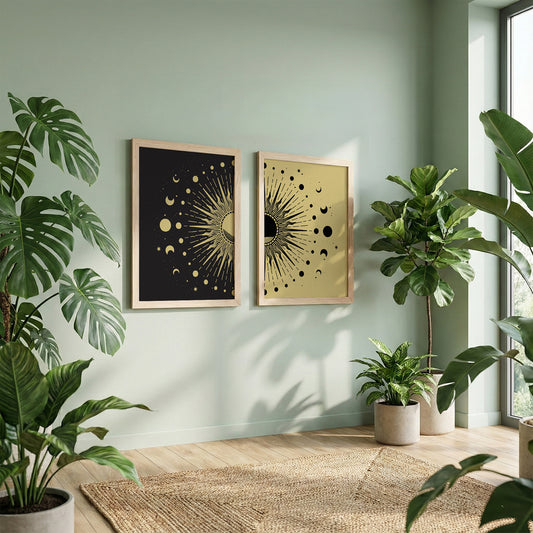 Cosmic Sunburst Wall Decor Set of 2