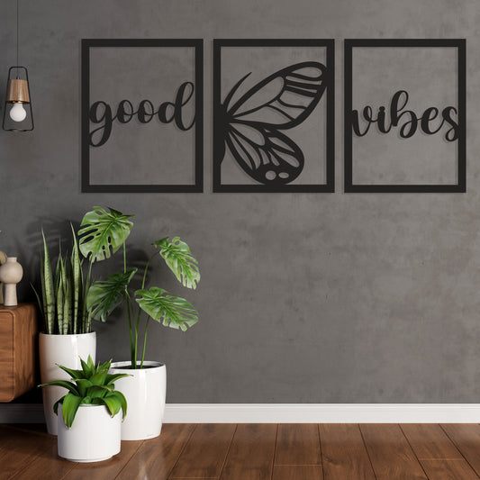 Good Vibes Pinewood Wall Art