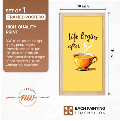 Life Begins After Tea Wall Frame Set of 1