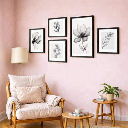 Elegant Floral Wall Set of 5