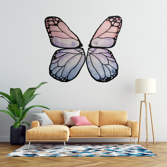 Watercolor Pink & Purple Butterfly Wall Sticker