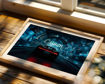 Chiron Hypercar Neon Drive Wall Art