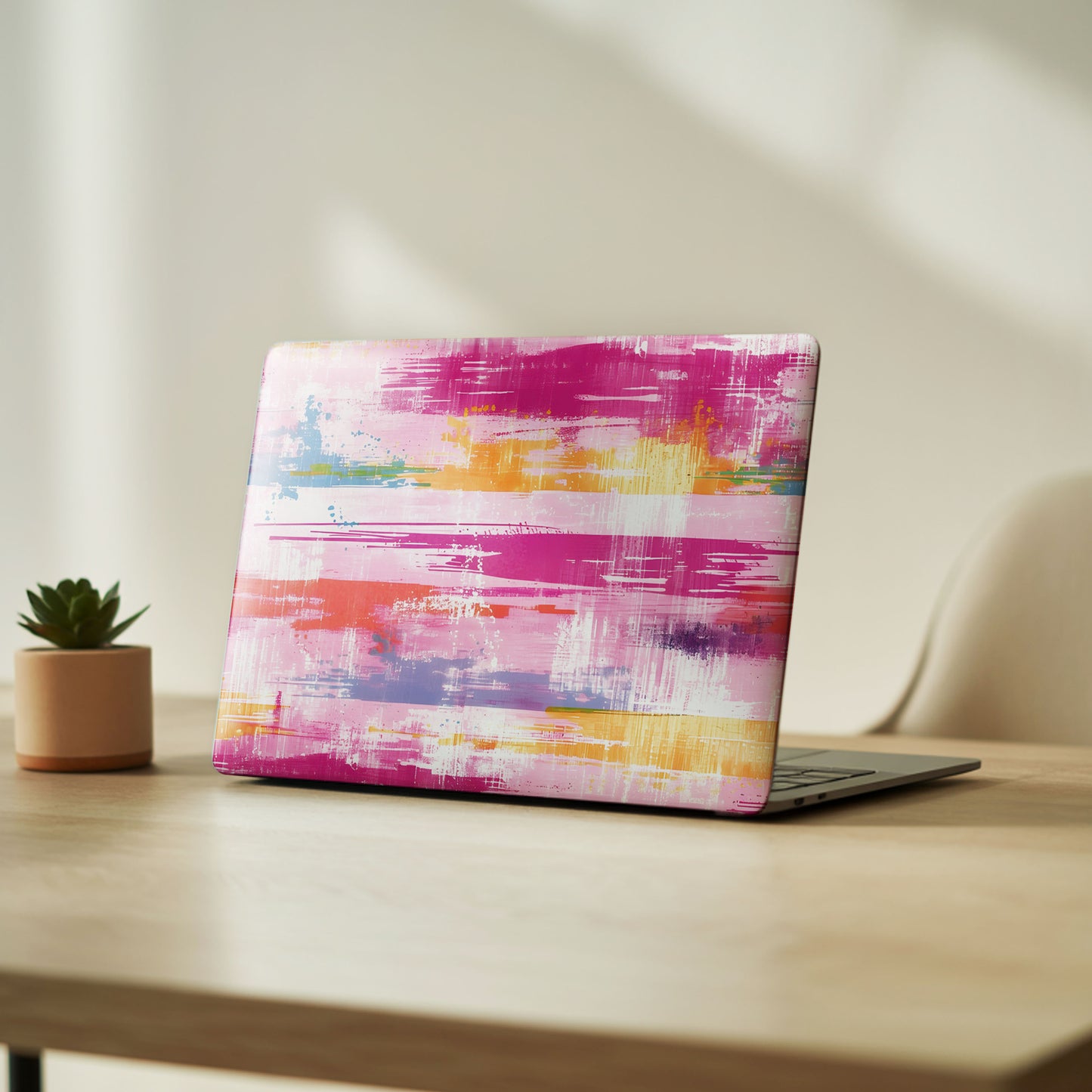 Neon Canvas Watercolor Splatter Aesthetic Laptop Skin
