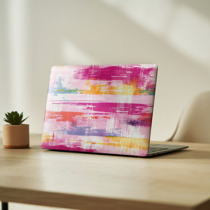 Neon Canvas Watercolor Splatter Aesthetic Laptop Skin