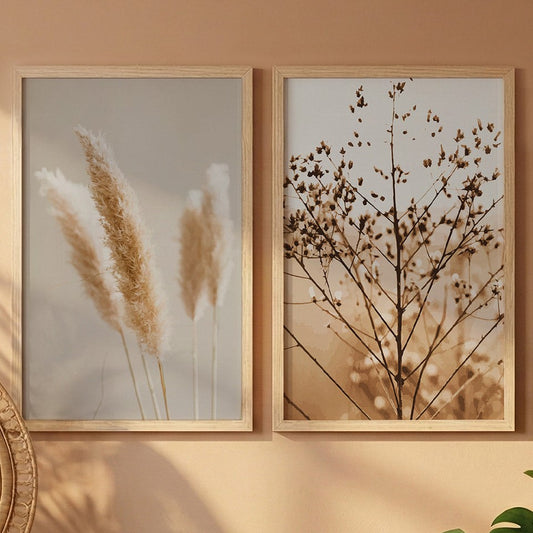 Beige Botanical Minimal Wall Frame Set of 2